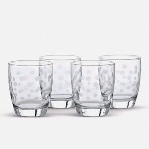 The Pampered Chef Frosted Dots Double Old Fashion Tumbler Set of 4